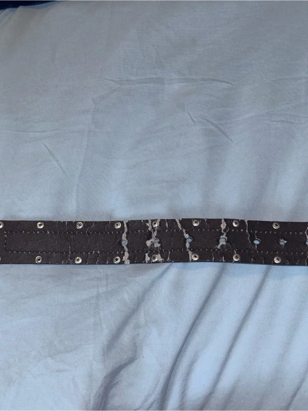 Genuine Leather Leopard Print Studded Belt Brown Western Style 38”